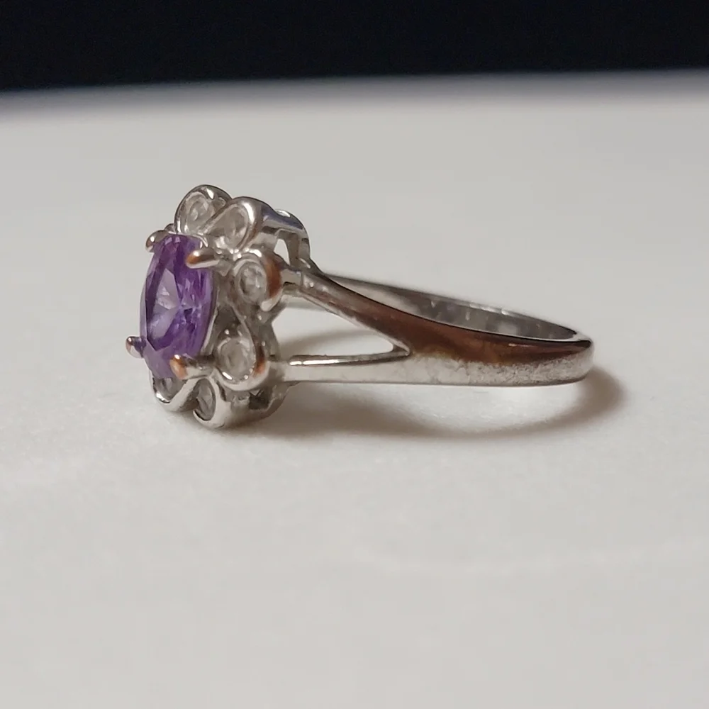 Split Shank Amethyst Purple Gem Ring
